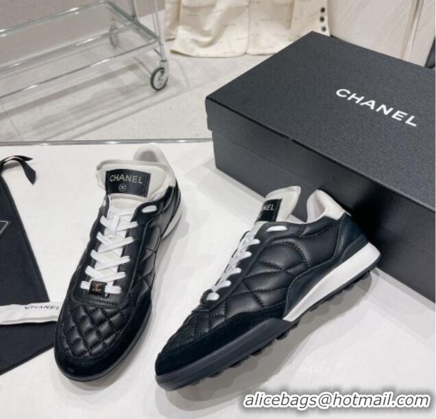 Good Quality Chanel Calfskin & Suede Sneakers G40178 Black 428125