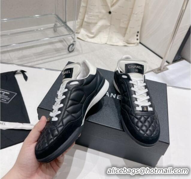 Good Quality Chanel Calfskin & Suede Sneakers G40178 Black 428125