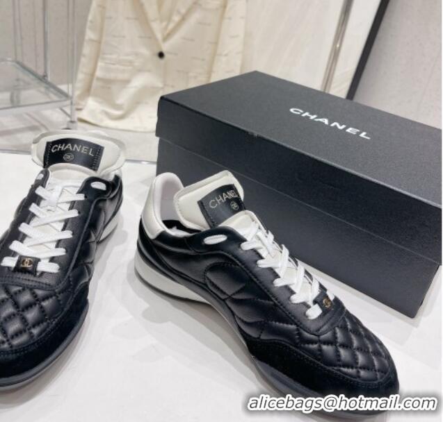 Good Quality Chanel Calfskin & Suede Sneakers G40178 Black 428125