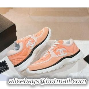 Luxury Chanel Fabric & Suede Sneakers G40184 Light Orange