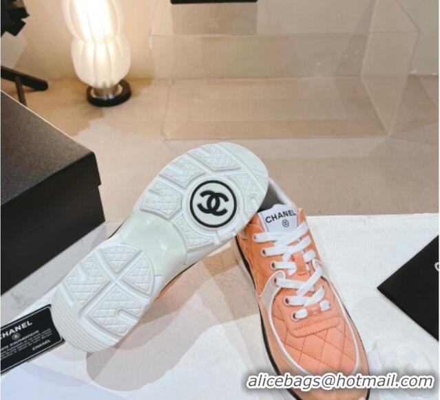 Luxury Chanel Fabric & Suede Sneakers G40184 Light Orange