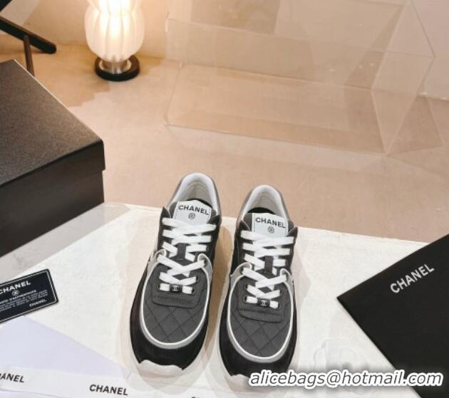 Classic Hot Chanel Fabric & Suede Sneakers G40184 Dark Grey