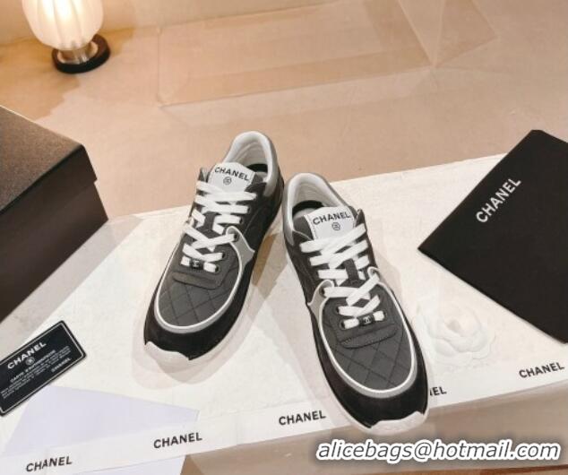 Classic Hot Chanel Fabric & Suede Sneakers G40184 Dark Grey