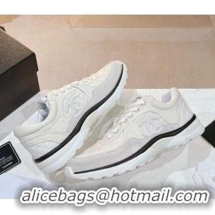 Low Price Chanel Fabric & Suede Sneakers G40184 Light Grey/White