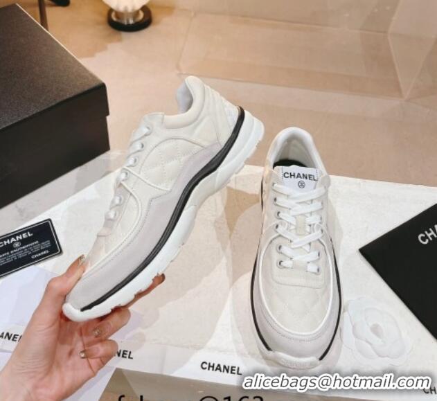 Low Price Chanel Fabric & Suede Sneakers G40184 Light Grey/White