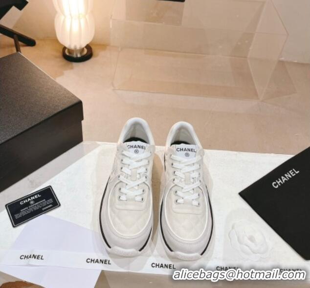 Low Price Chanel Fabric & Suede Sneakers G40184 Light Grey/White