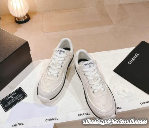 Low Price Chanel Fabric & Suede Sneakers G40184 Light Grey/White