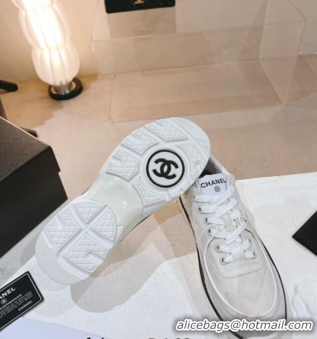 Low Price Chanel Fabric & Suede Sneakers G40184 Light Grey/White