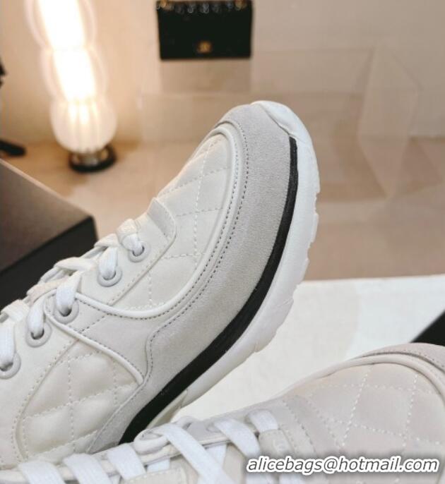 Low Price Chanel Fabric & Suede Sneakers G40184 Light Grey/White