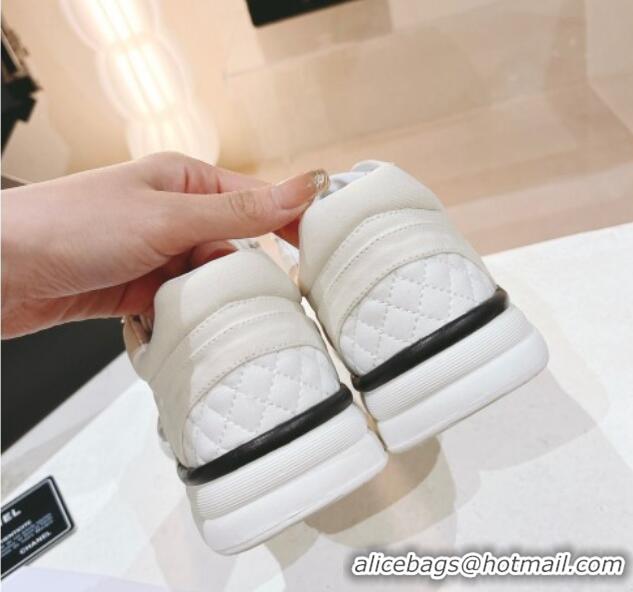 Low Price Chanel Fabric & Suede Sneakers G40184 Light Grey/White