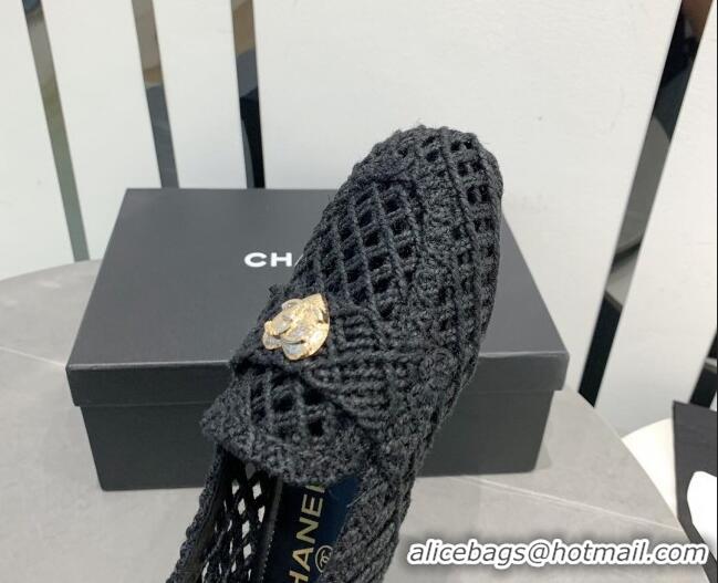 Shop Duplicate Chanel Crochet Loafers with Heart Charm Black 505043