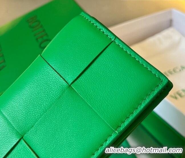 Inexpensive Bottega Veneta Cassette Business Card Case in Intrecciato Leather Parakeet 651396 Green 2023