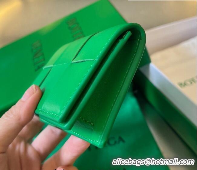 Inexpensive Bottega Veneta Cassette Business Card Case in Intrecciato Leather Parakeet 651396 Green 2023