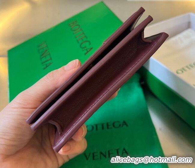 Discount Bottega Veneta Cassette Business Card Case in Intrecciato Leather 651396 Barolo Red 2023