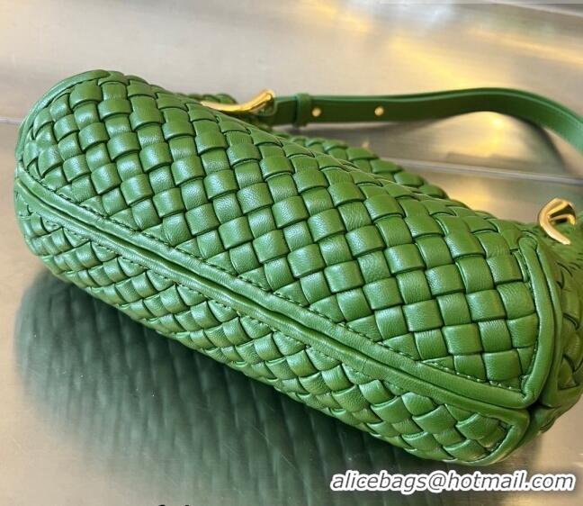 Good Product Bottega Veneta Small Clicker Shoulder Bag in Padded Intreccio Leather 730968 Avocado Green 2023