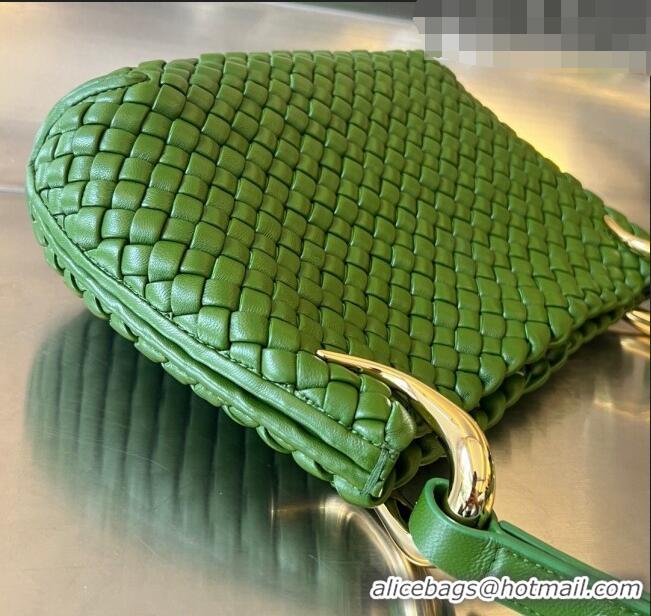 Good Product Bottega Veneta Small Clicker Shoulder Bag in Padded Intreccio Leather 730968 Avocado Green 2023