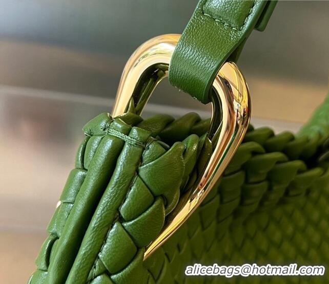 Promotional Bottega Veneta Medium Clicker Shoulder Bag in Padded Intreccio Leather 730968 Avocado Green 2023