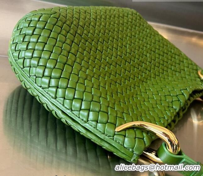 Promotional Bottega Veneta Medium Clicker Shoulder Bag in Padded Intreccio Leather 730968 Avocado Green 2023