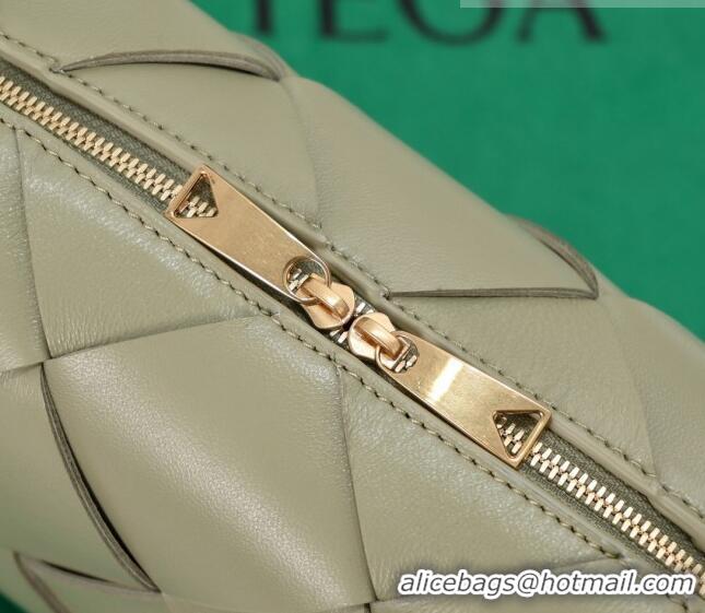 Good Product Bottega Veneta Small Cassette Camera Bag in Intreccio Leather 709417 Travertine Green 2023