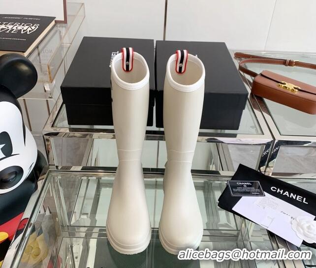 Best Price Chanel Rubber Rain Boots White 505069