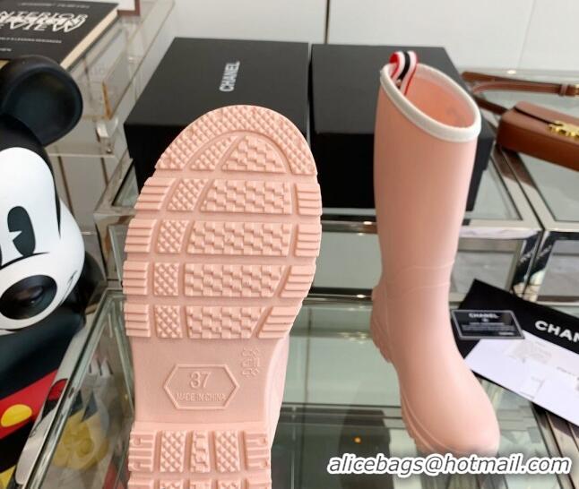 Perfect Chanel Rubber Rain Boots Light Pink 505072