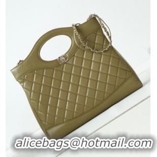 Buy Cheapest CHANEL 31 LARGE SHOPPING BAG AS1010 Green