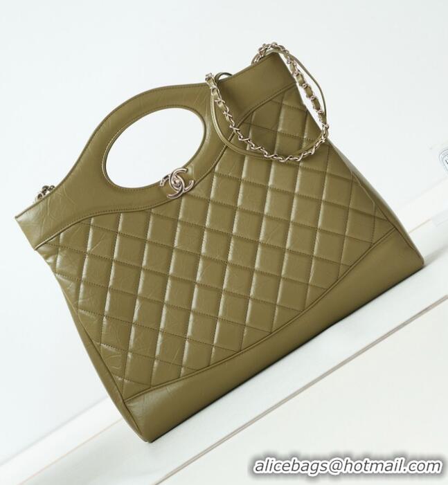 Buy Cheapest CHANEL 31 LARGE SHOPPING BAG AS1010 Green