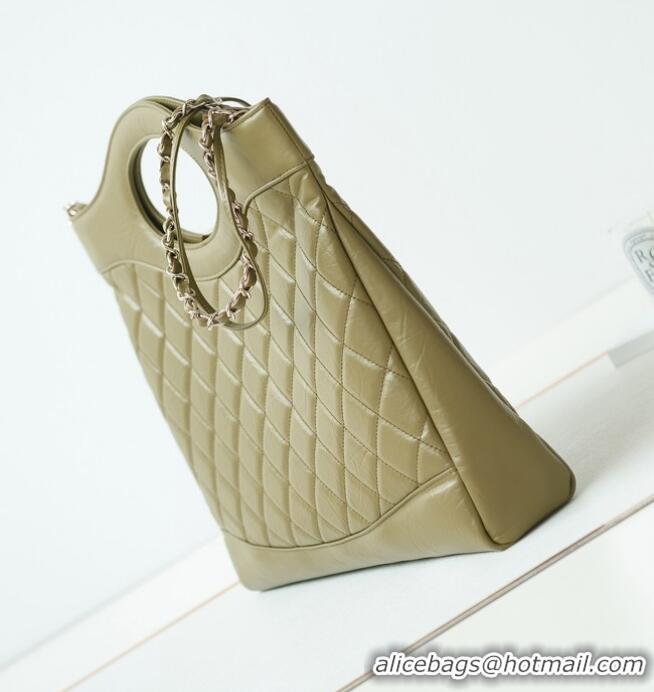 Buy Cheapest CHANEL 31 LARGE SHOPPING BAG AS1010 Green