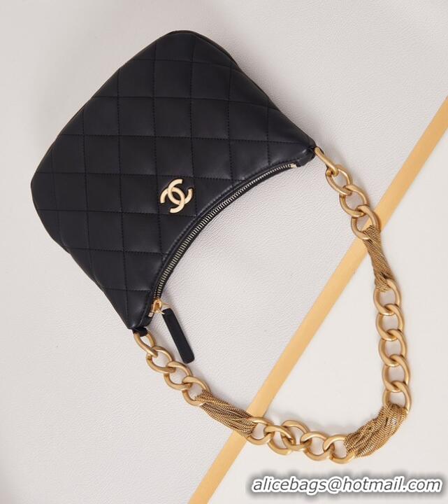 Famous Brand CHANEL HOBO HANDBAG AS4220 BLACK