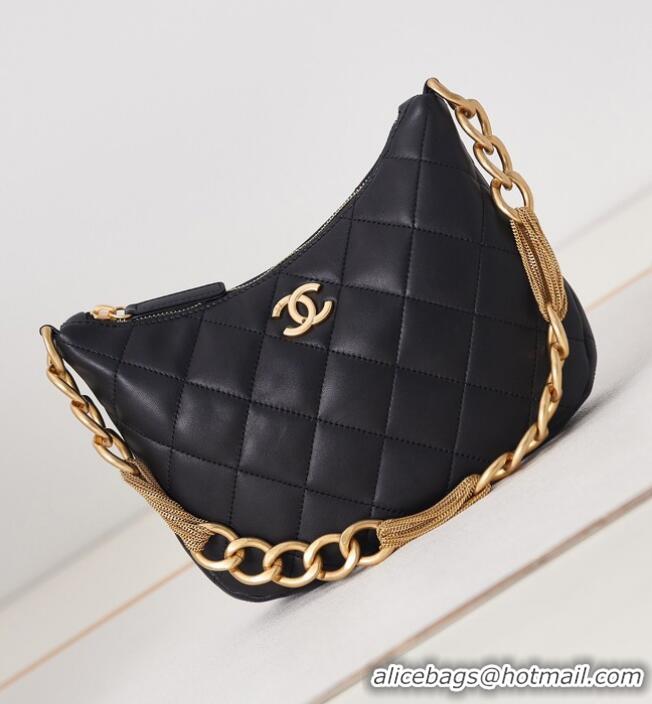 Famous Brand CHANEL HOBO HANDBAG AS4220 BLACK