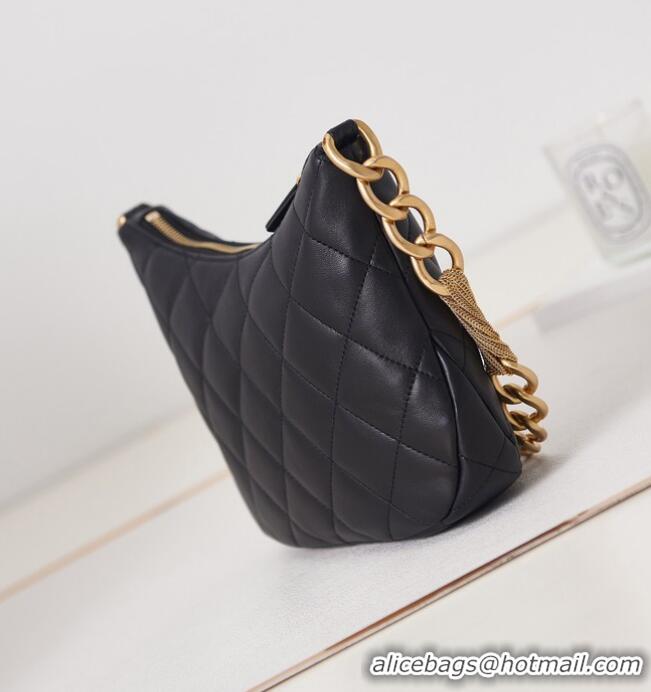 Famous Brand CHANEL HOBO HANDBAG AS4220 BLACK