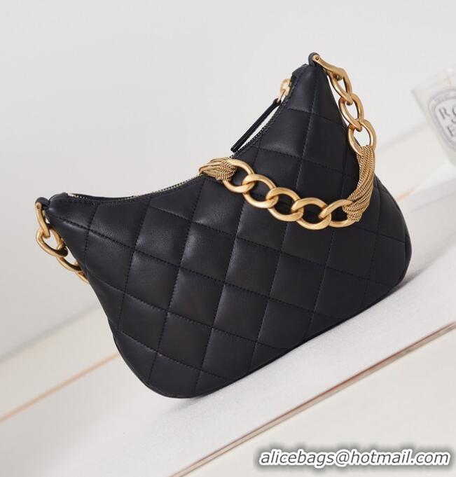 Famous Brand CHANEL HOBO HANDBAG AS4220 BLACK