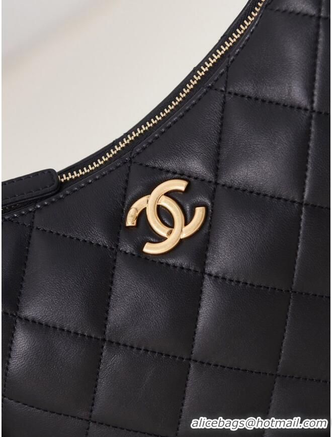 Famous Brand CHANEL HOBO HANDBAG AS4220 BLACK