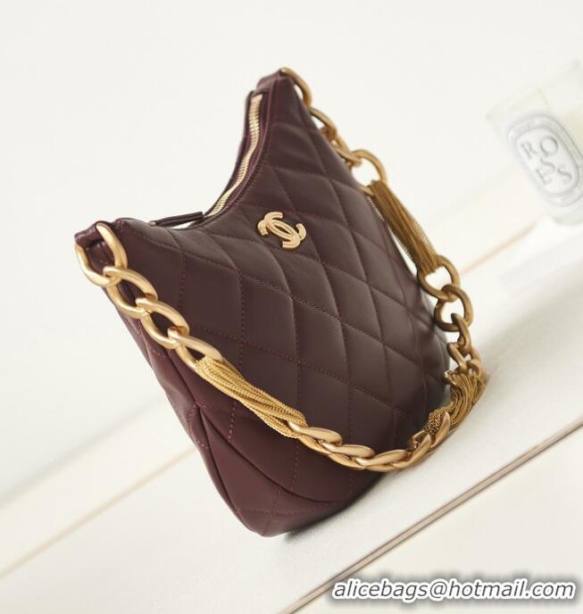 Buy Inexpensive CHANEL HOBO HANDBAG AS4220 Wine