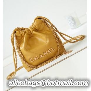 Well Crafted CHANEL 22 MINI HANDBAG AS3980 YELLOW