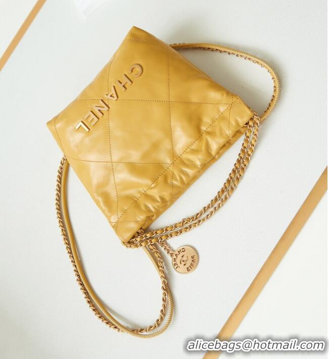 Well Crafted CHANEL 22 MINI HANDBAG AS3980 YELLOW