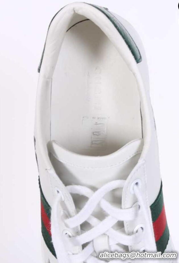 Best Grade Gucci GG Ace Stars Embroidered Leather Low Top Sneakers G74120 White