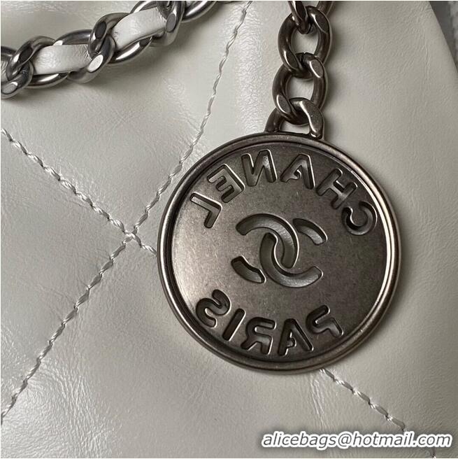 Super Quality CHANEL 22 MINI HANDBAG AS3980 white & Silver Tone