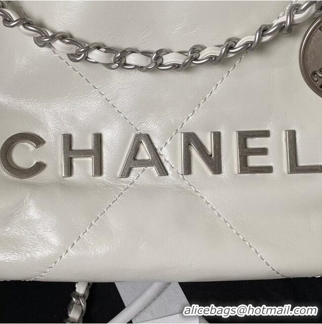 Super Quality CHANEL 22 MINI HANDBAG AS3980 white & Silver Tone