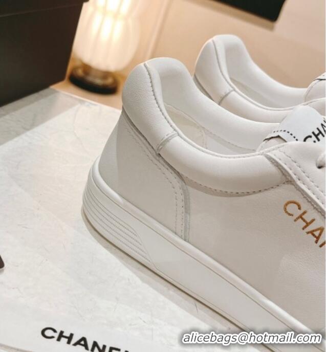 Unique Style Chanel Ban'x Calfskin Sneakers White 525072