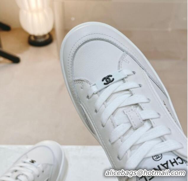 Unique Style Chanel Ban'x Calfskin Sneakers White 525072