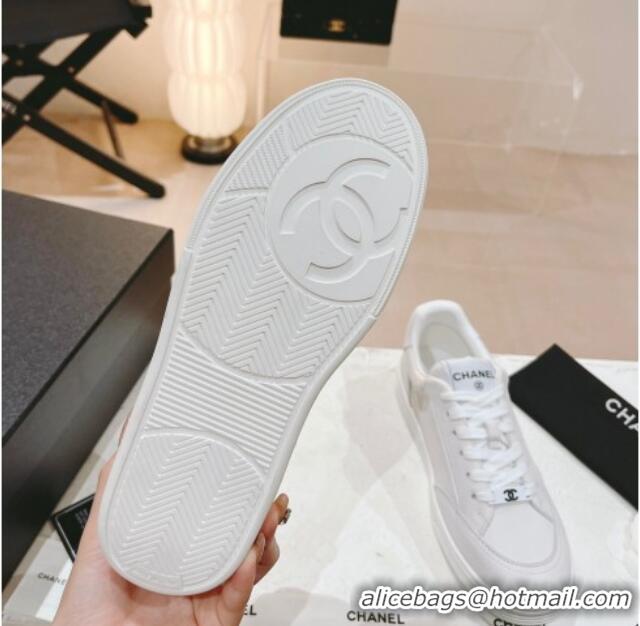 Unique Style Chanel Ban'x Calfskin Sneakers White 525072