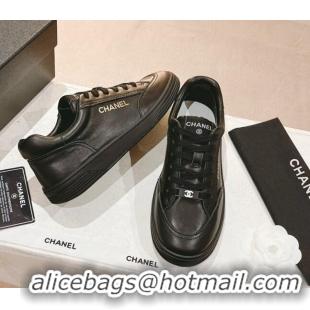 Best Product Chanel Ban'x Calfskin Sneakers Black 525076