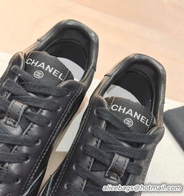 Best Product Chanel Ban'x Calfskin Sneakers Black 525076