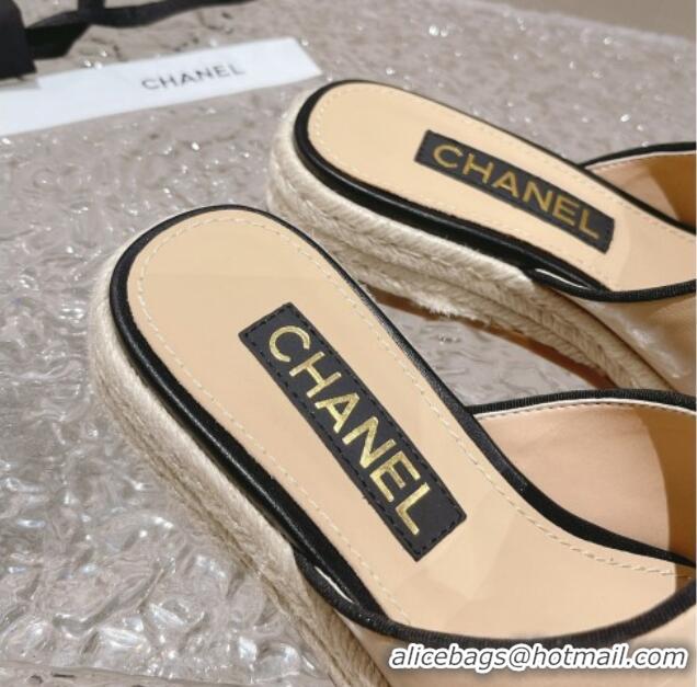 Good Looking Chanel CC Lambskin Espadrilles Mules Beige 527017