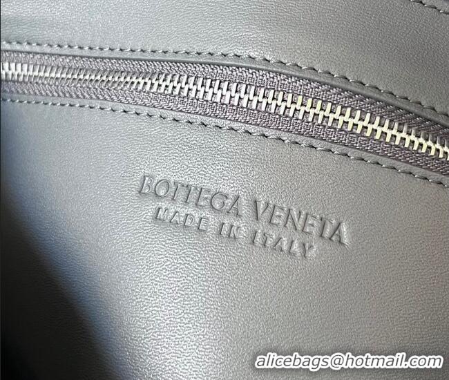 Top Quality Bottega Veneta Men's Cassette Intrecciato Leather Bag With Versatile Strap 741777 Grey 2023