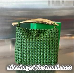 Well Crafted Bottega Veneta Sardine Top handle Bag in Knot Intrecciato Leather 731166 Green 2023