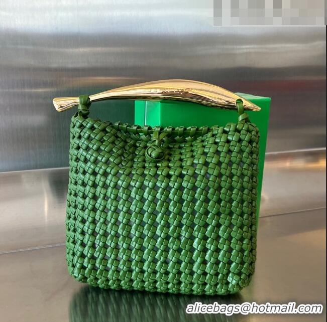 Well Crafted Bottega Veneta Sardine Top handle Bag in Knot Intrecciato Leather 731166 Green 2023