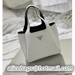 Good Product Prada Original Calfskin Bag Tote 1BG335 White&Black