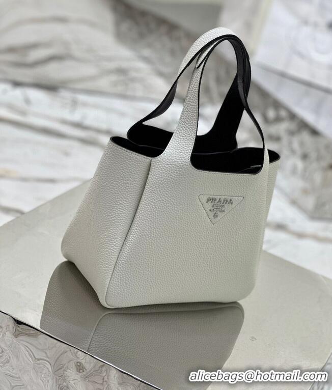 Good Product Prada Original Calfskin Bag Tote 1BG335 White&Black